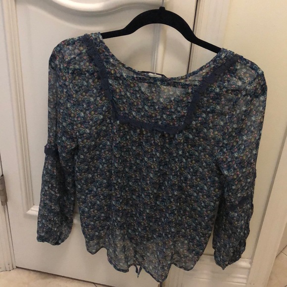 Blue floral top XS - Picture 6 of 6